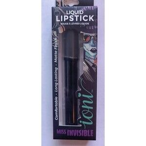 Ioni Liquid Lipstick Classic Horror Queens Miss Invisible Black New In Box
